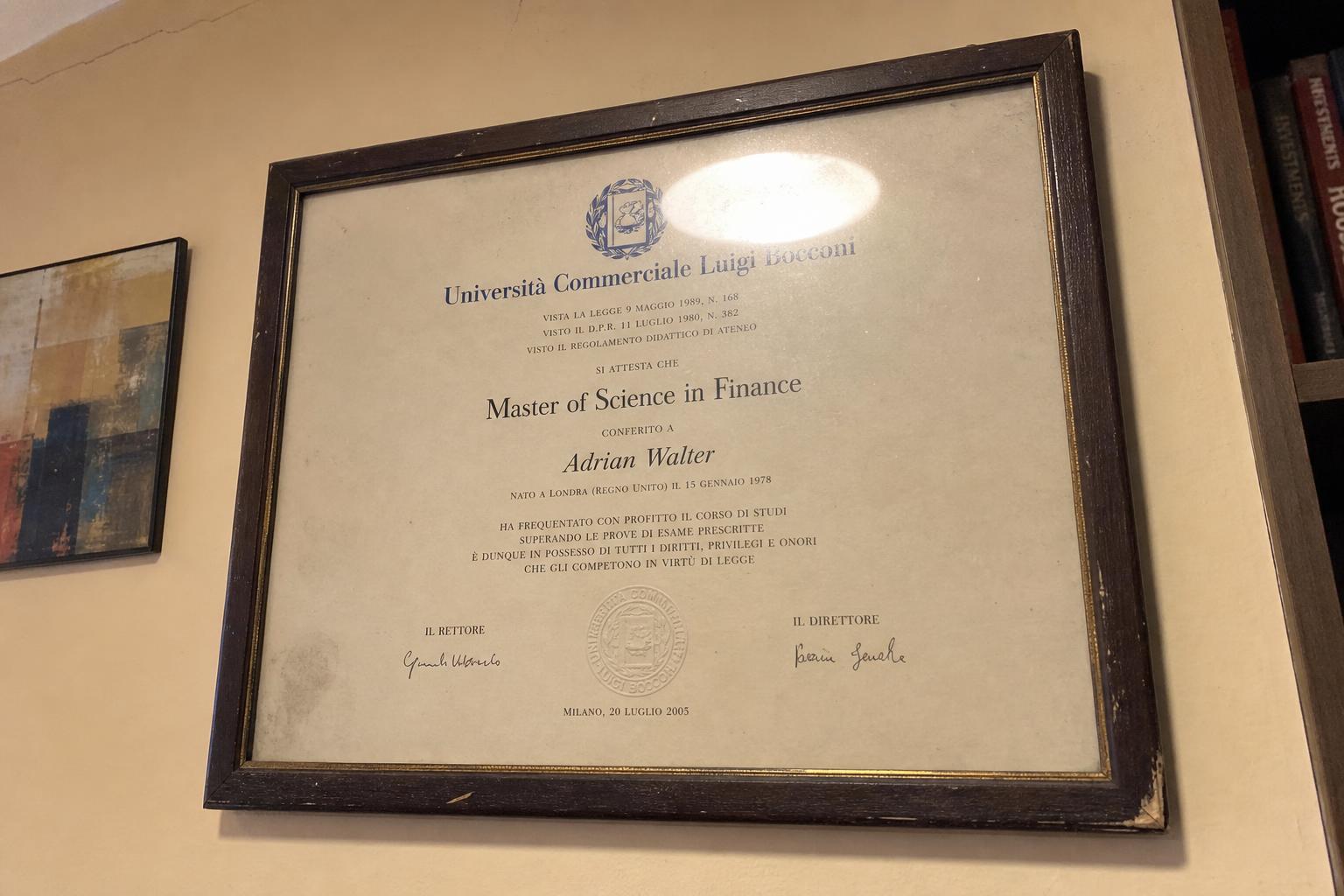 MSc Finance — Università Bocconi, Milan