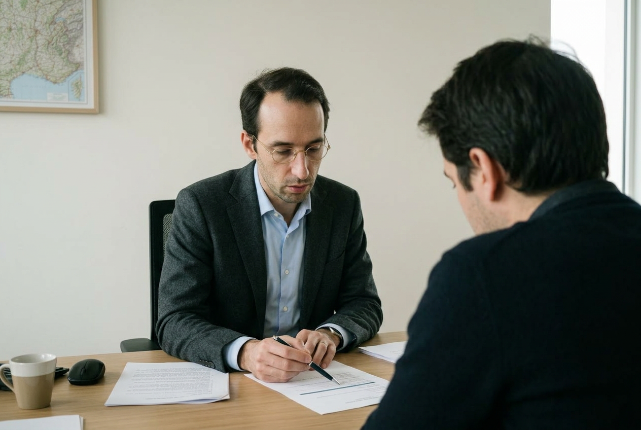 Client meeting — walking through a settlement file